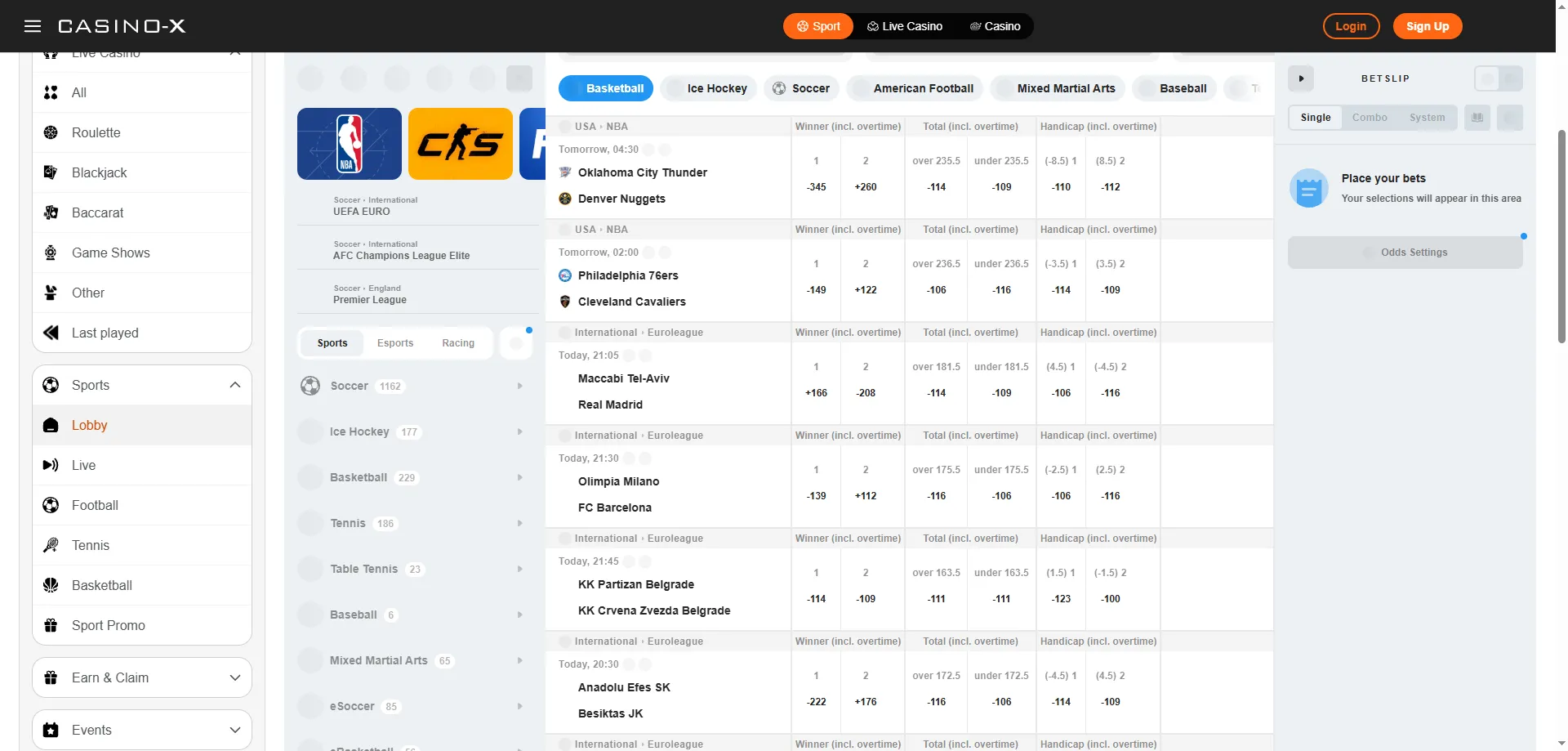 Casino X sports betting risk-free bet builder promotion